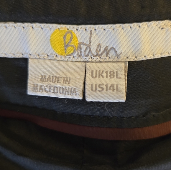 Boden Black Sherborne Wide Leg Wool Trousers Green & Pink Stripe US 14L UK 18L - Picture 11 of 11